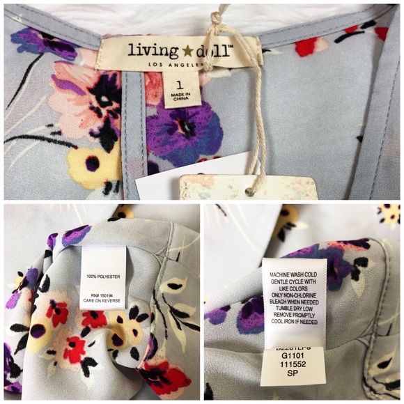 Floral Crop Top Front Tie, Size L - Picture 5 of 6